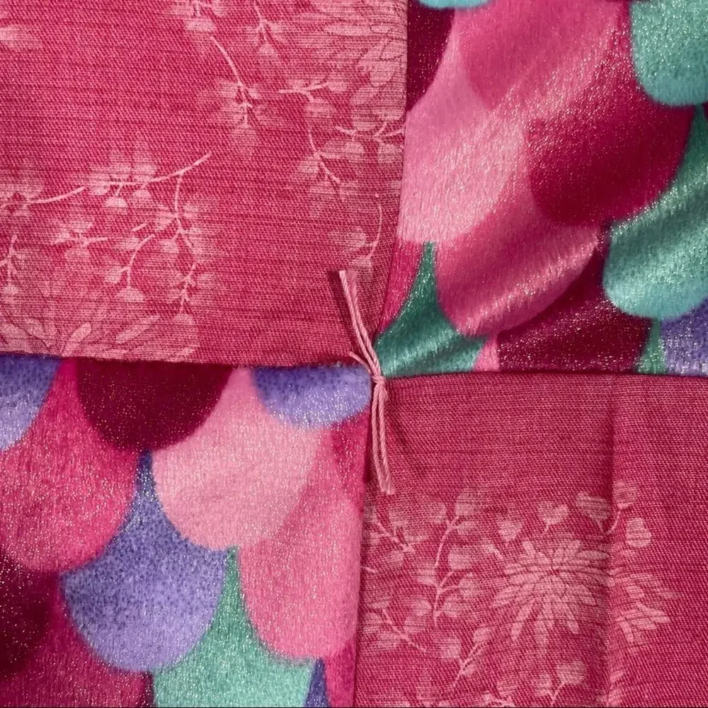 Handcrafted Lap Quilt, Cute pink Pattern Tied. 44